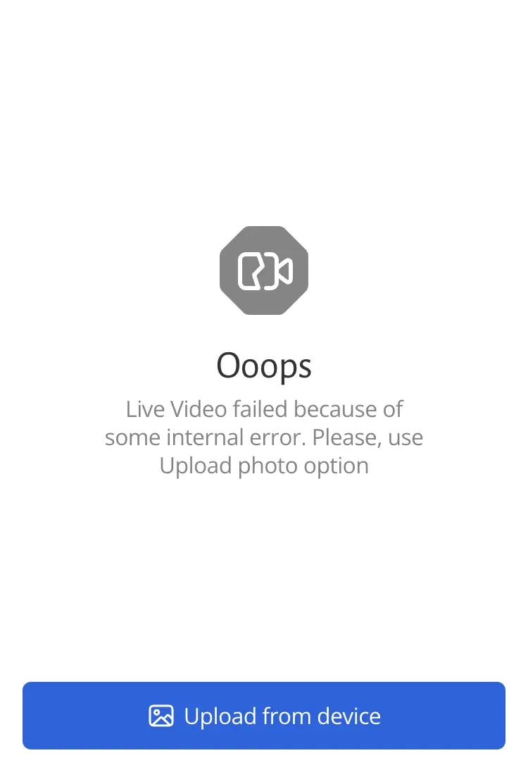 Example of customized error screen