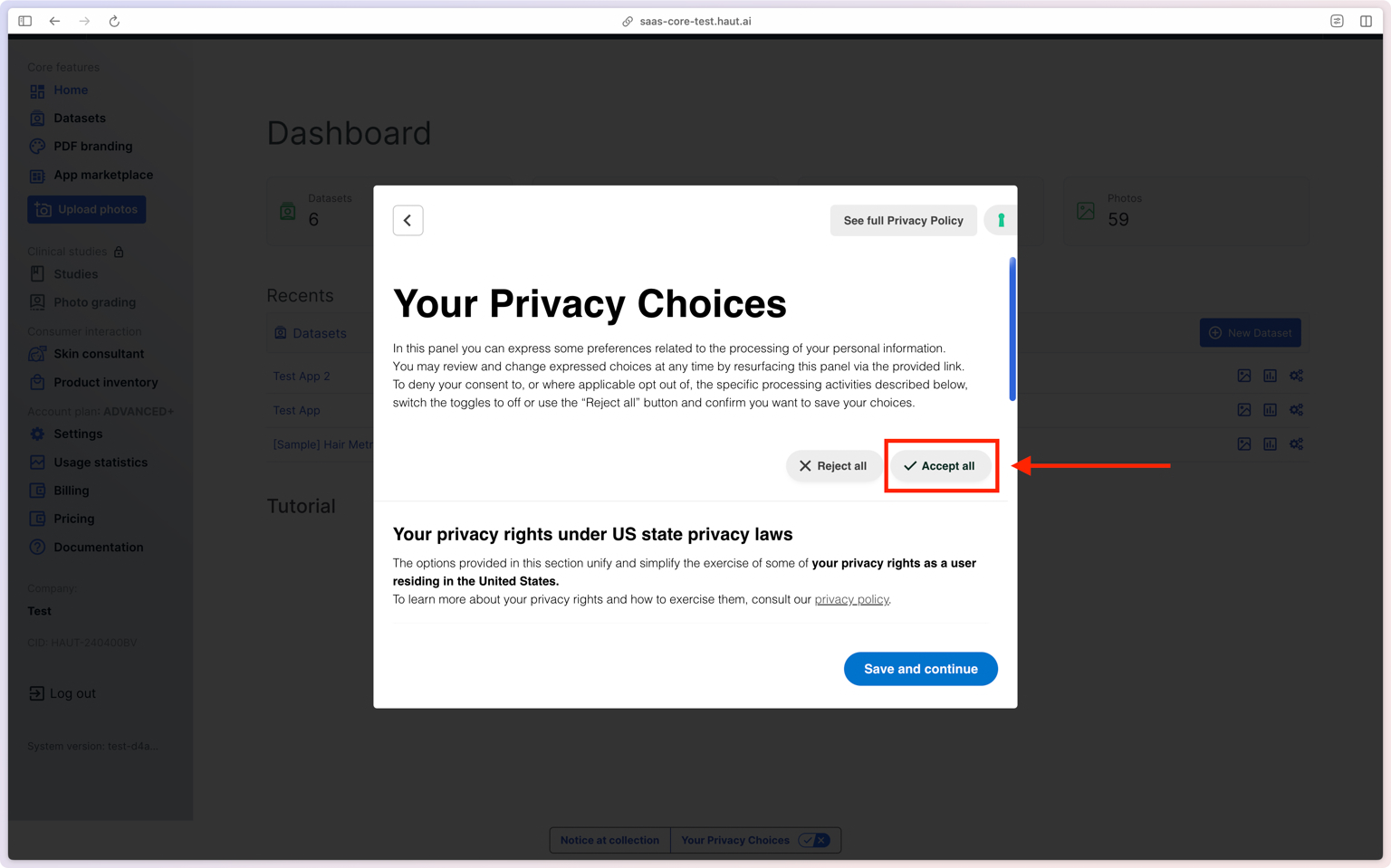 Click "Accept all"