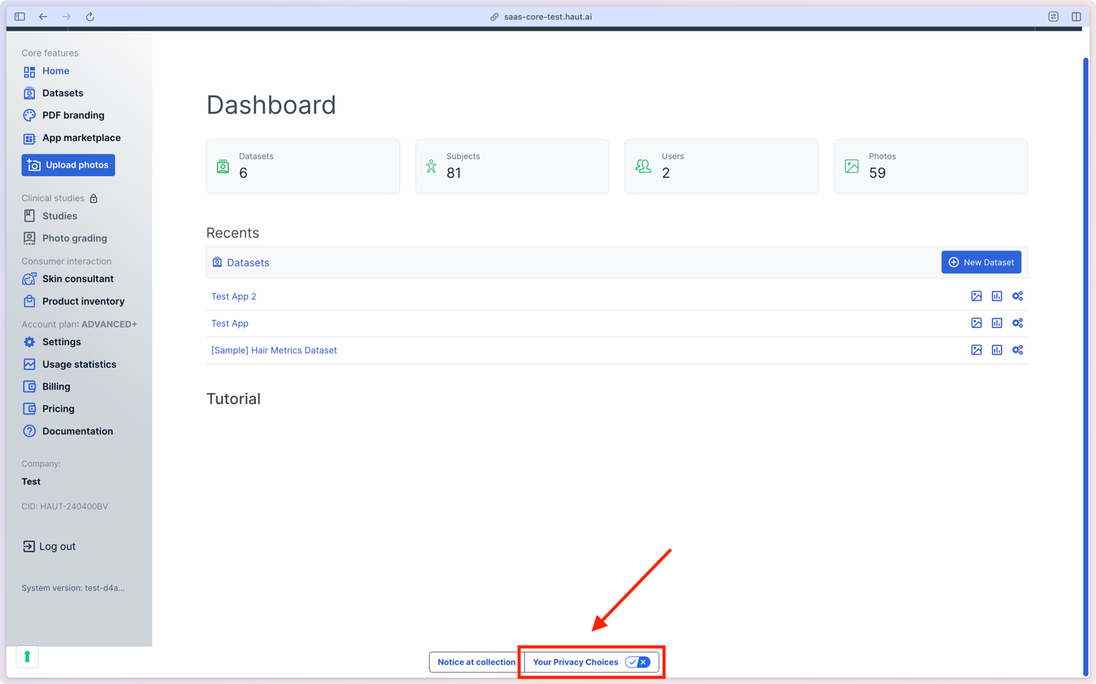 Click on "Your Privacy Choices"