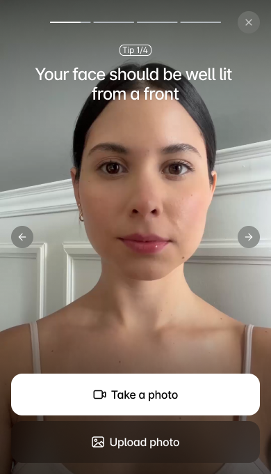 Example of mobile video tutorial screen in source selection