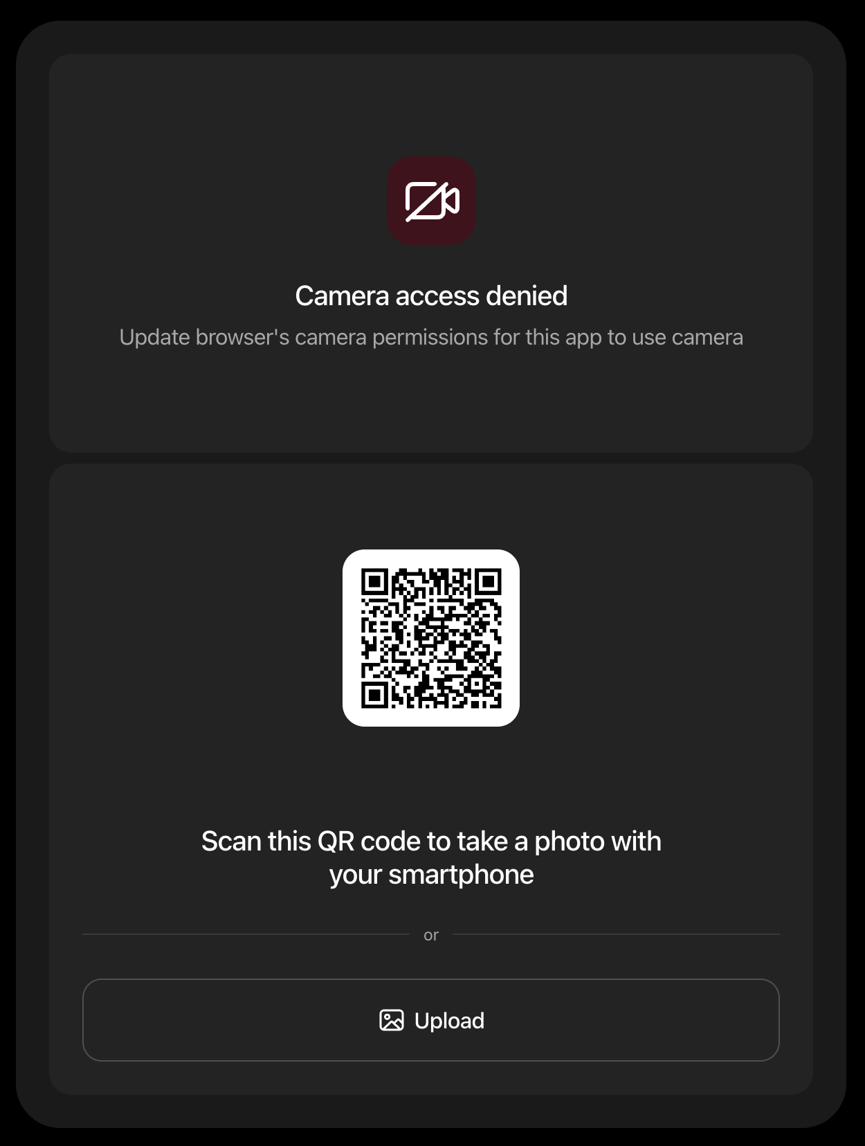 Example of Two Device flow screen 1